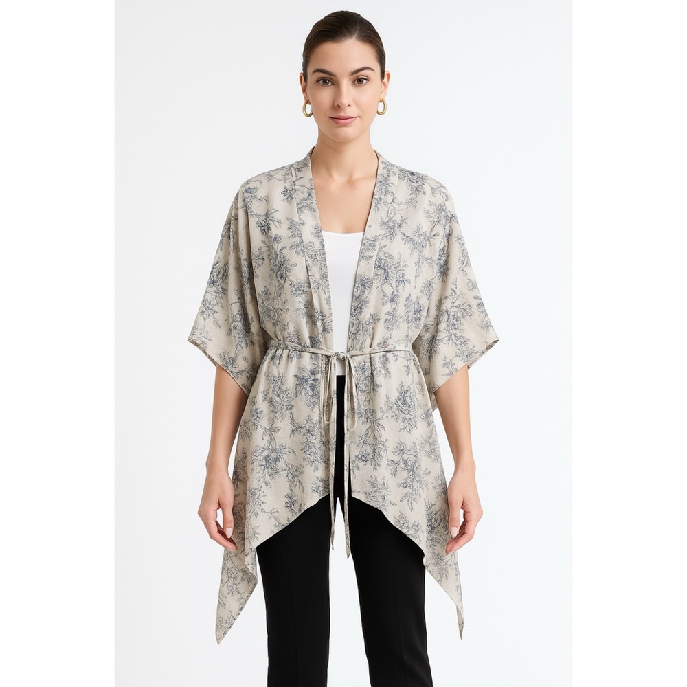 Tildon Nordstrom Floral Beaded Kimono Wrap Size S/XS